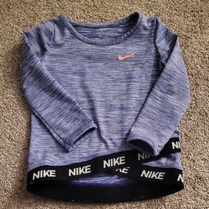 Nike Kids Heathered Blue Long Sleeve Tee
